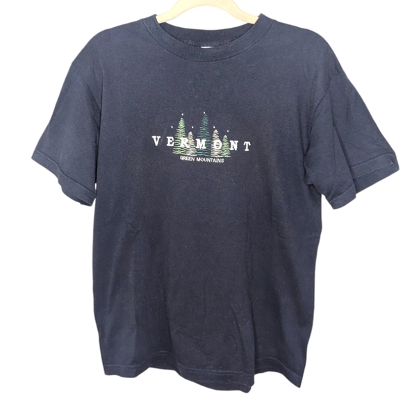 Vintage Intex embroidered Vermont Green Mountains trees landscape graphic size M - Picture 1 of 4